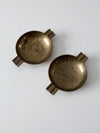 vintage brass ashtray pair