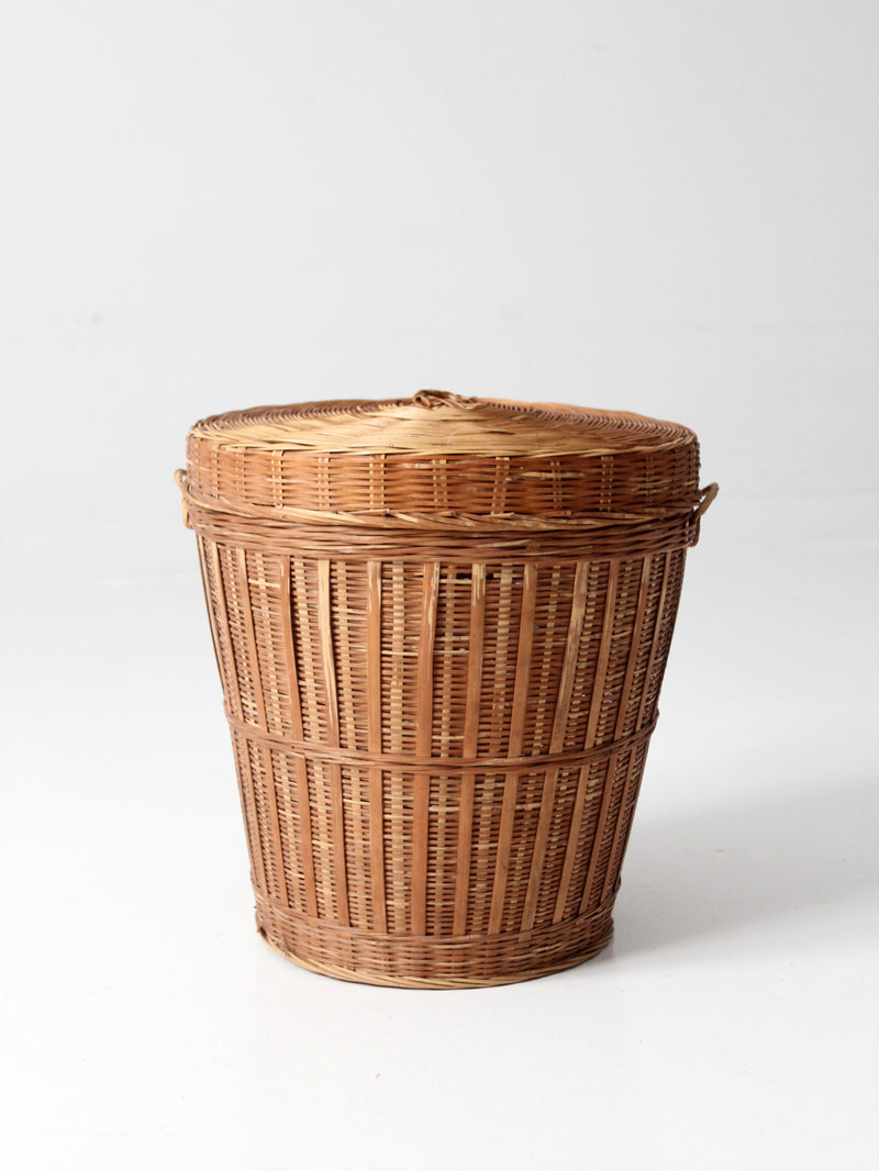 vintage storage basket with lid