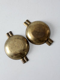 vintage brass ashtray pair