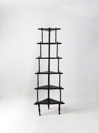 antique folk art spool corner shelf