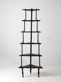 antique folk art spool corner shelf