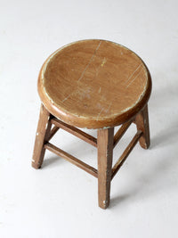 vintage low wooden stool