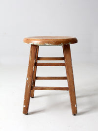 vintage low wooden stool