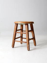 vintage low wooden stool