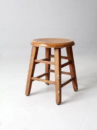 vintage low wooden stool