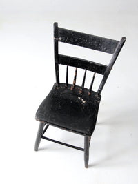 antique primitive plank seat chair