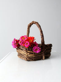 vintage rustic twig basket