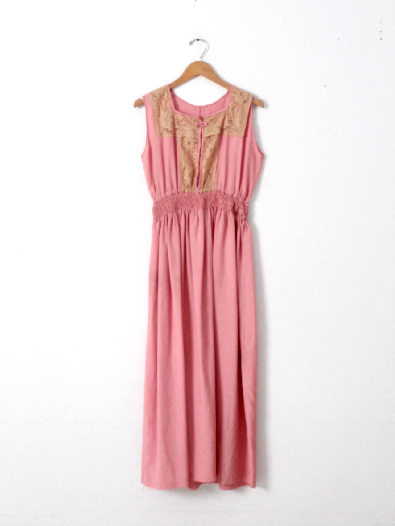 vintage 1970s pink lace bodice dress – 86 Vintage