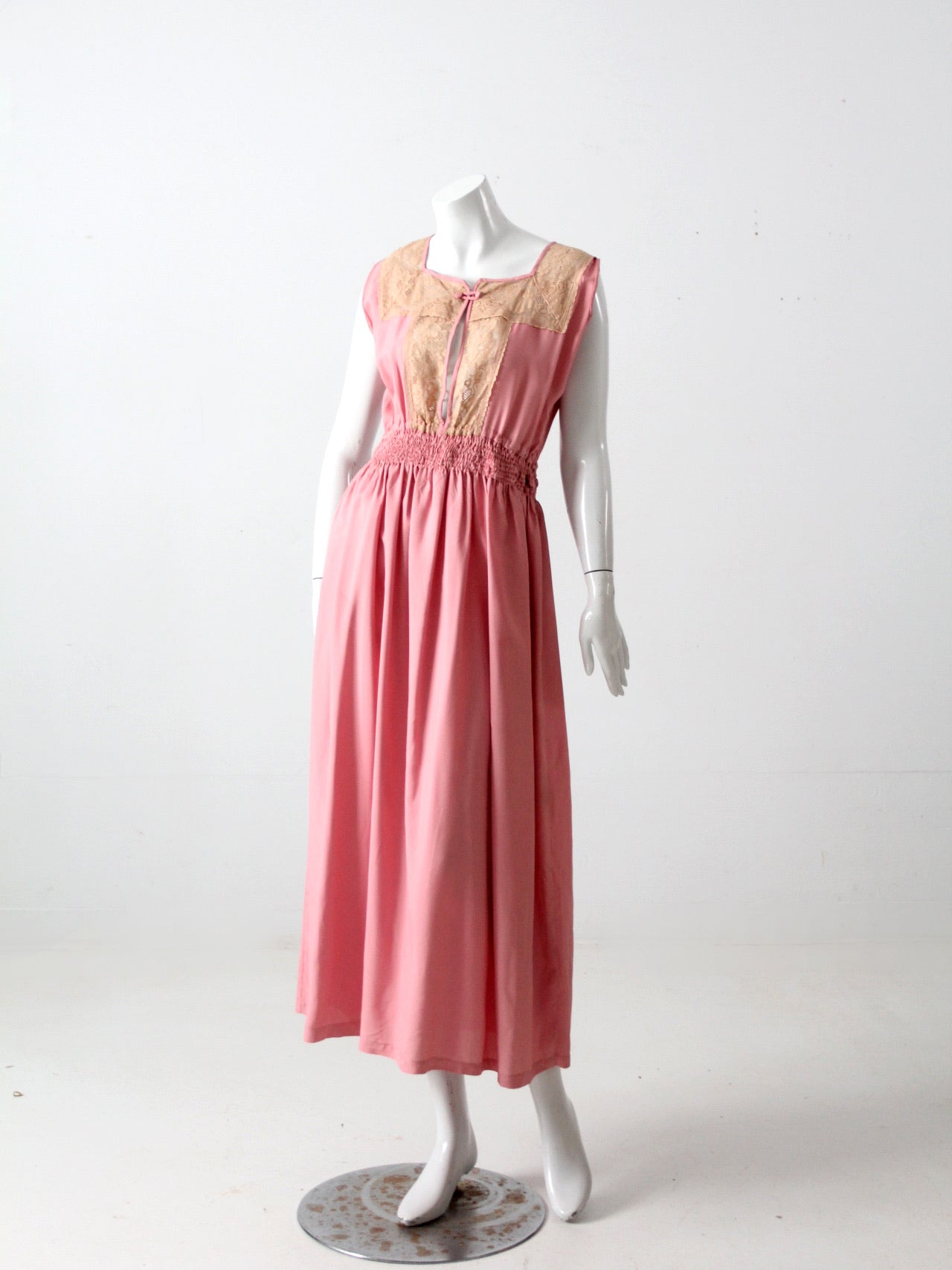 1970s　Vintage　dress　ピンク　総レース vintage 1970s pink lace bodice dress – 86 Vintage