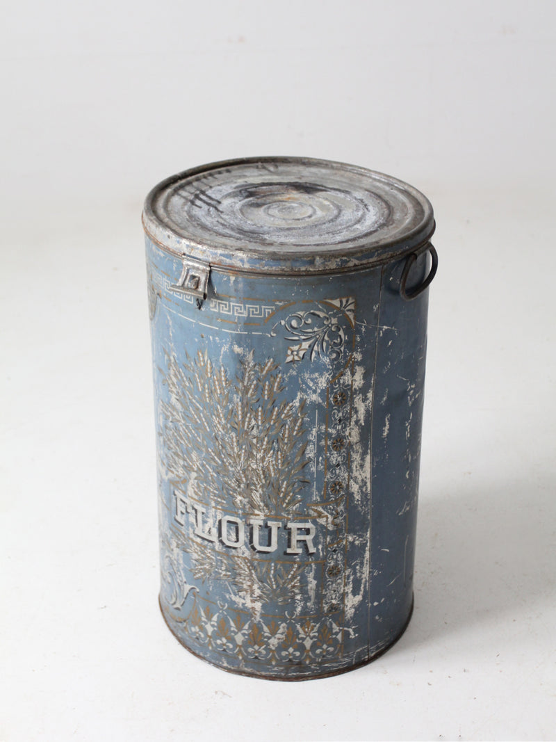 antique metal flour bin