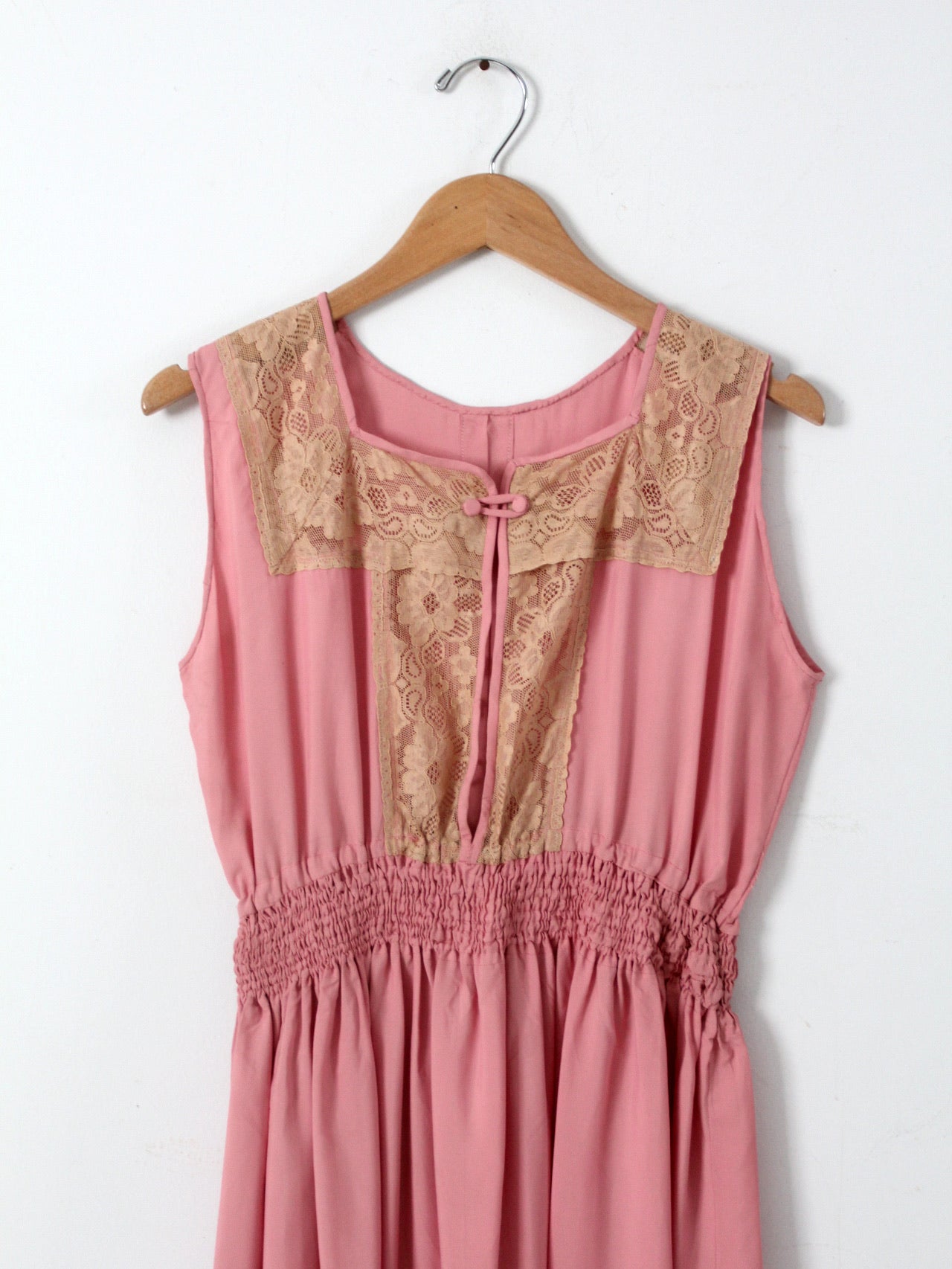 1970s　Vintage　dress　ピンク　総レース vintage 1970s pink lace bodice dress – 86 Vintage