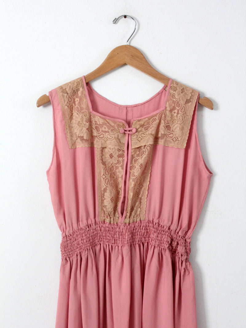 vintage 70s pink dress