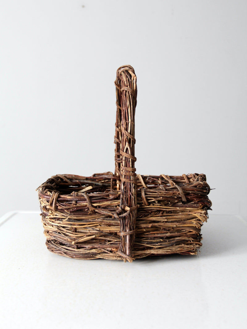 vintage rustic twig basket