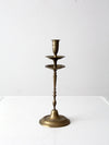 vintage etched brass candlestick holder