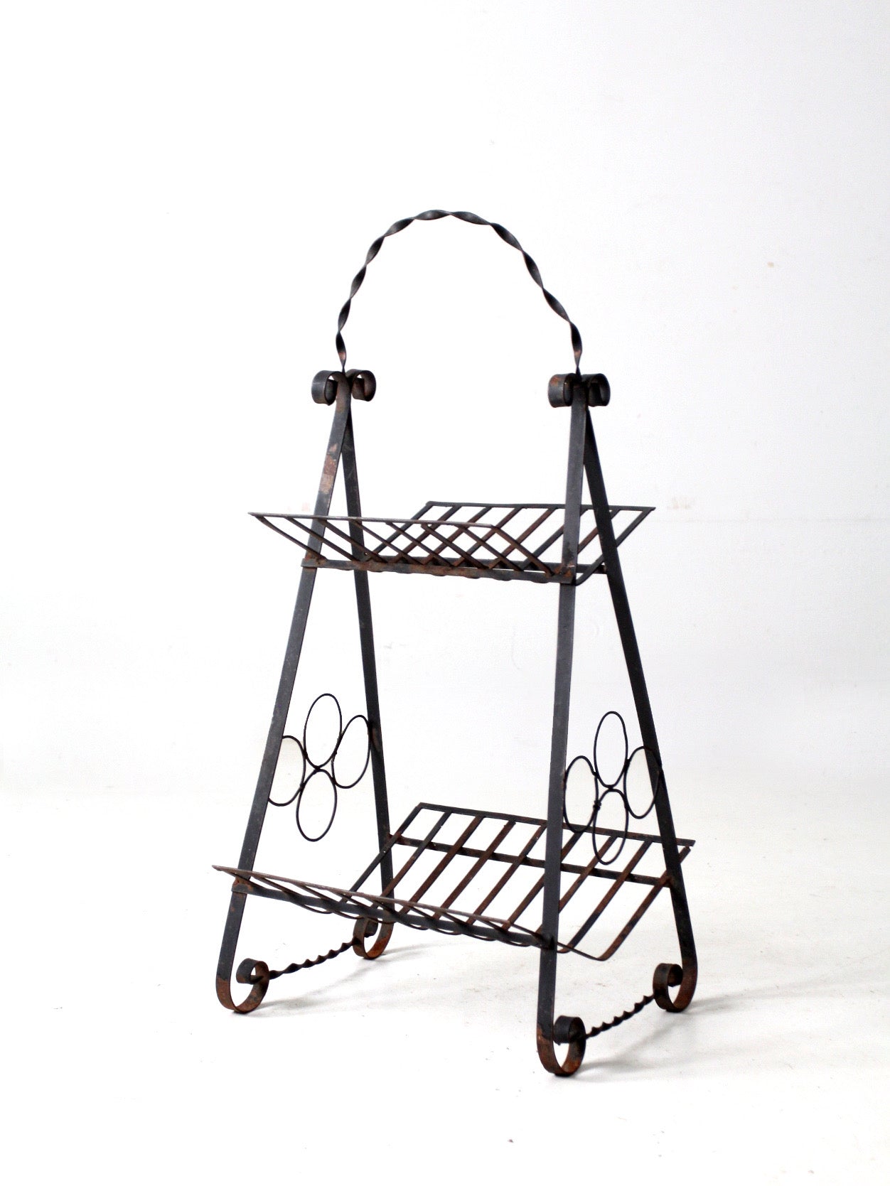 vintage wrought iron rack
