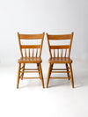 antique plank seat chairs pair