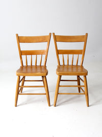 antique plank seat chairs pair