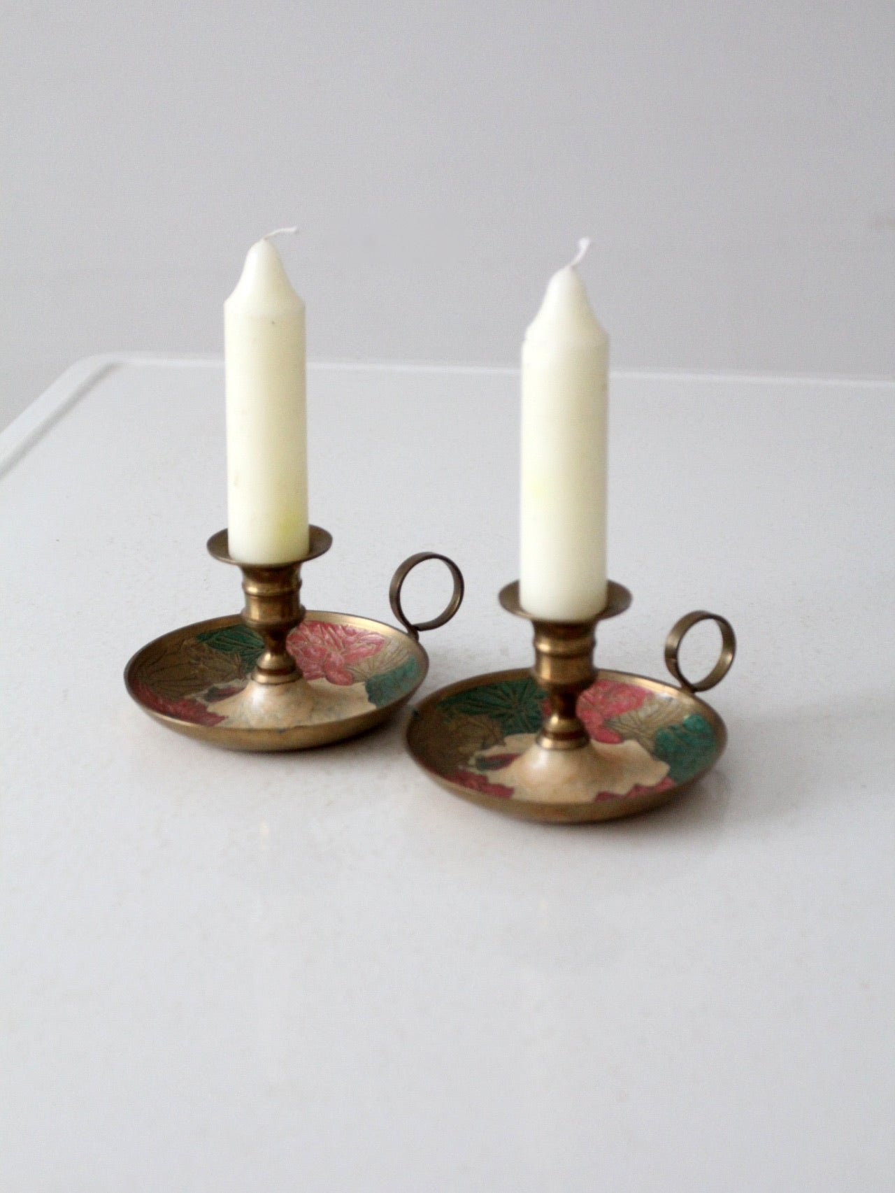 Vintage brass candle holders