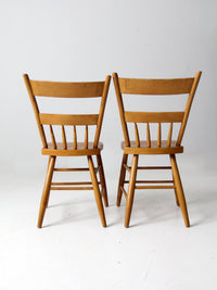 antique plank seat chairs pair