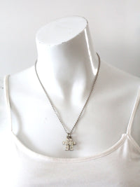 vintage rhinestone cross pendant necklace