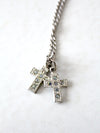 vintage rhinestone cross pendant necklace