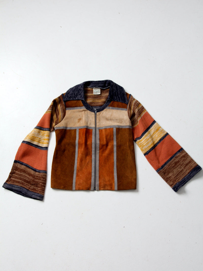 vintage 70s patchwork cardigan hippie sweater