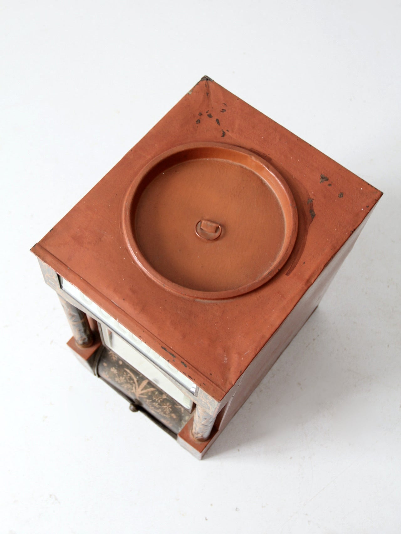 antique hand painted Oolong tea bin