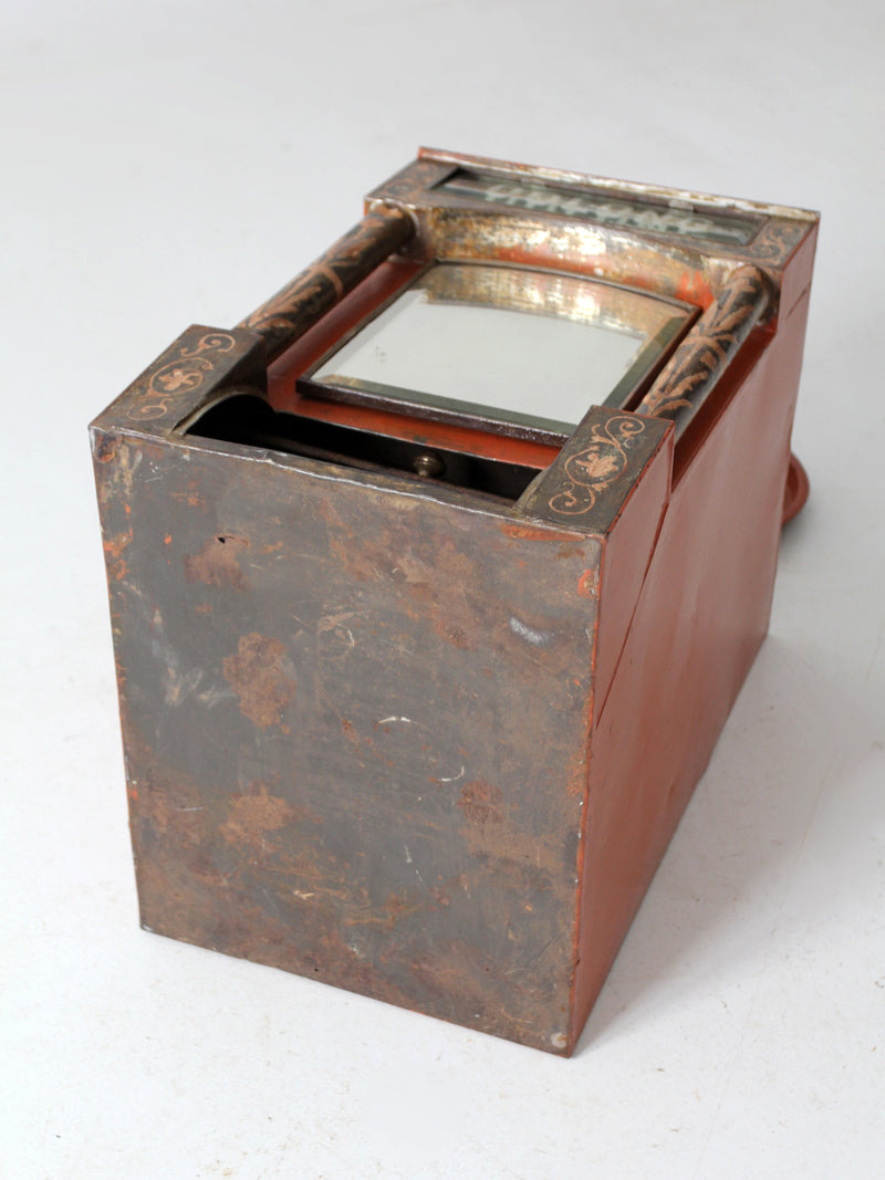 antique hand painted Oolong tea bin