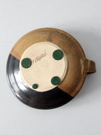 vintage signed studio pottery candle holder