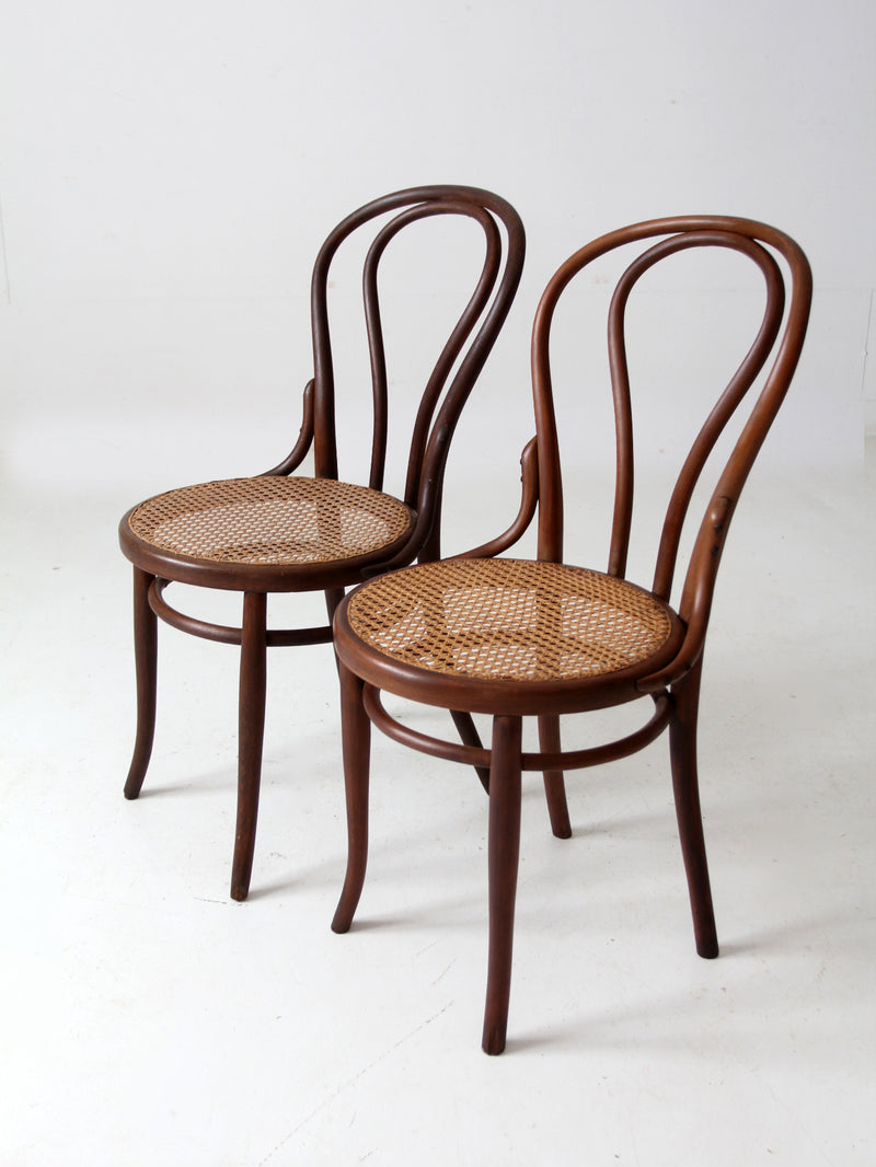 antique Jacob & Josef Kohn bentwood chairs pair