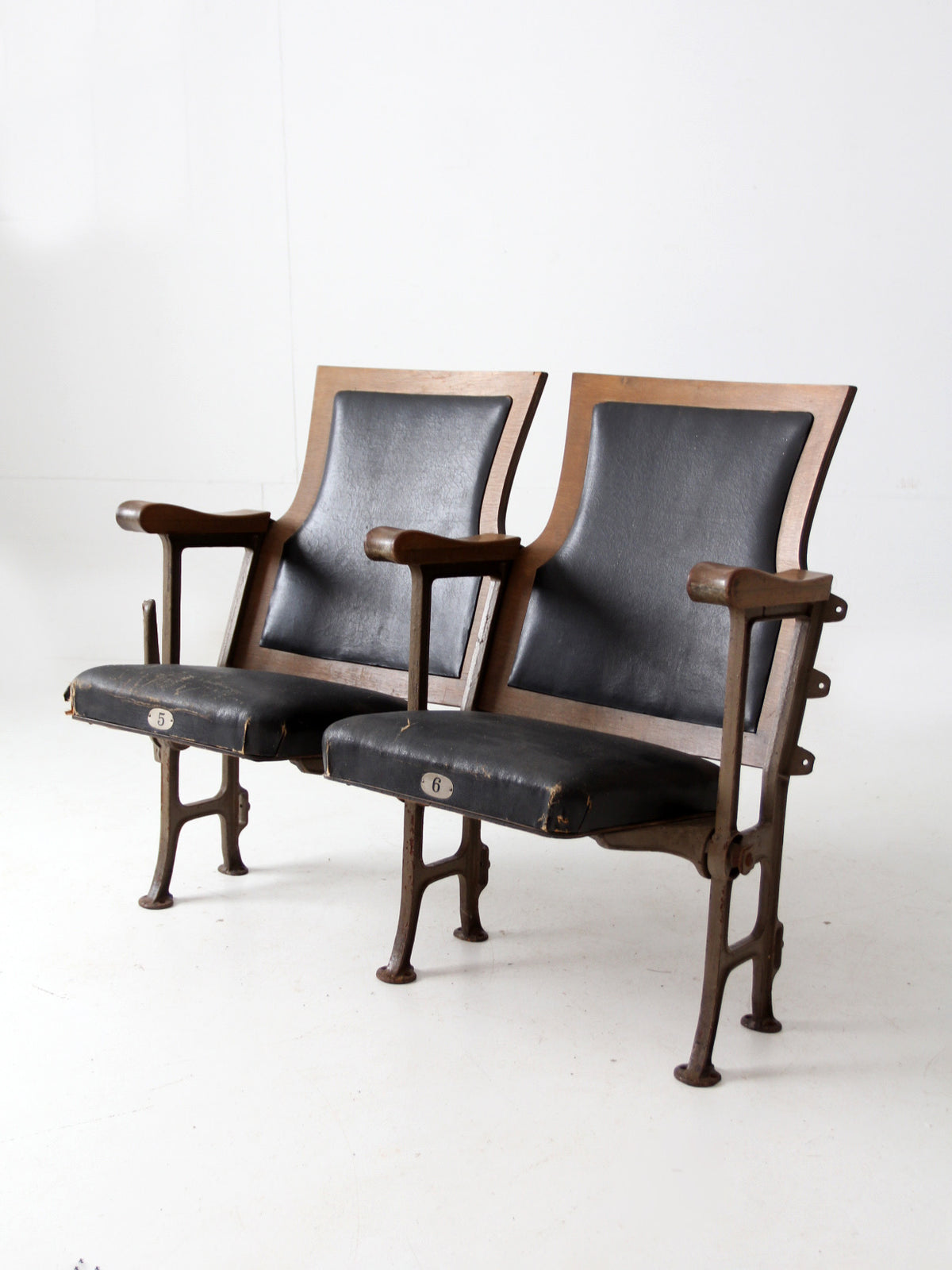 antique theatre seats pair – 86 Vintage