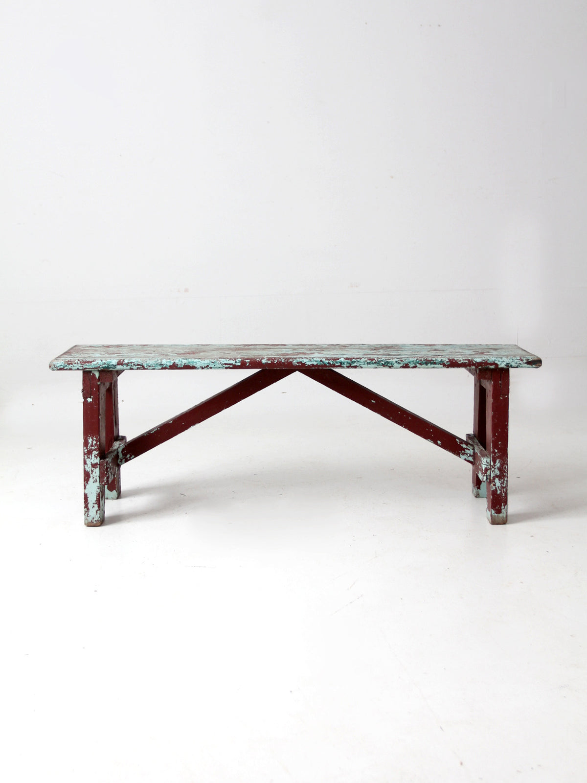 antique primitive painted bench