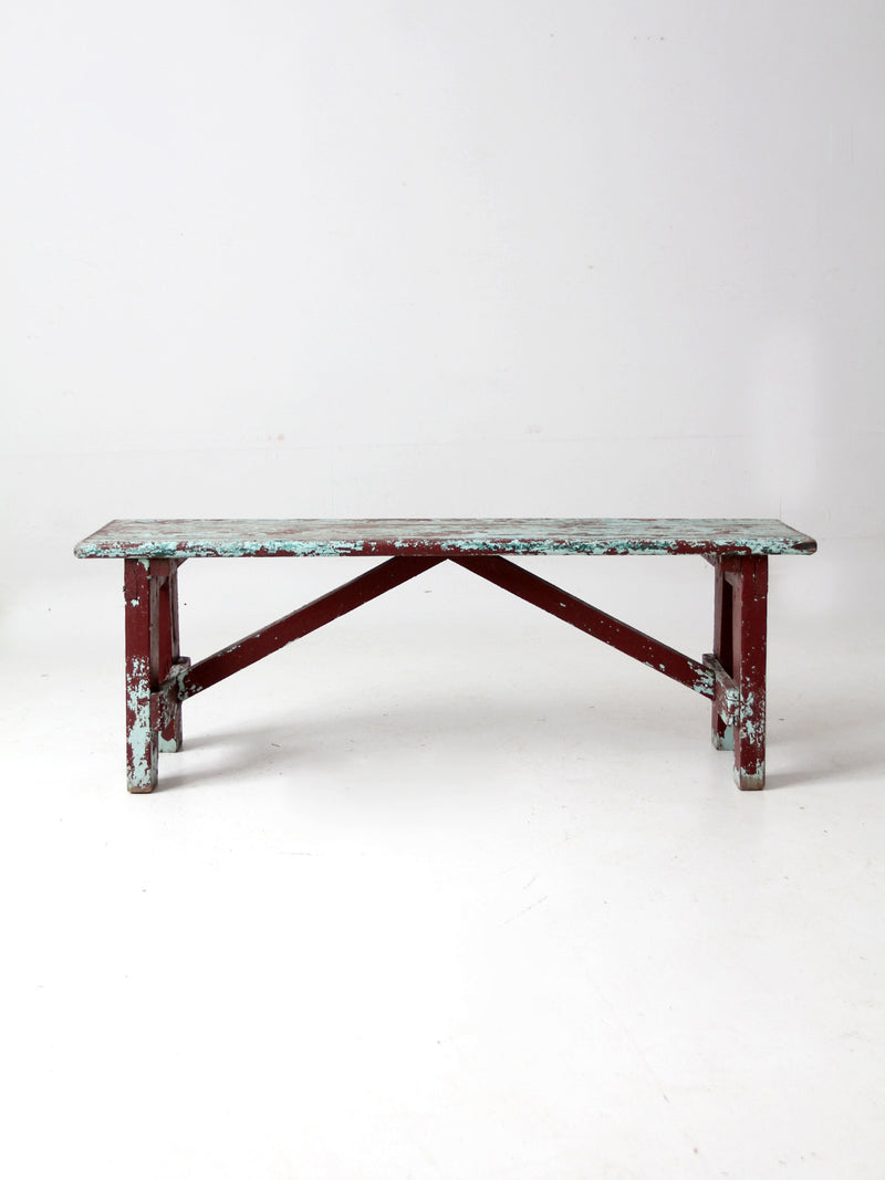 antique primitive painted bench