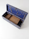 vintage blue wood toolbox