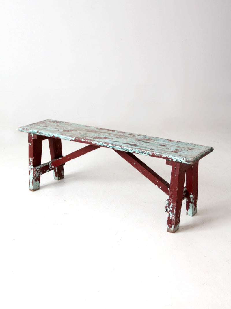 antique primitive painted bench