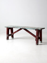 antique primitive painted bench