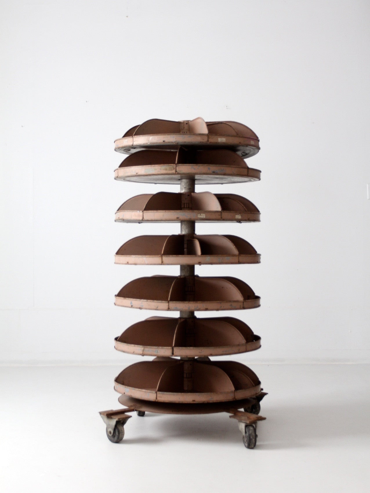 vintage industrial carousel rack
