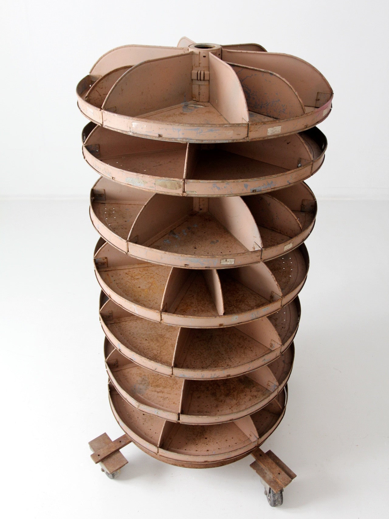 vintage industrial carousel rack