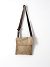 vintage textile and leather messenger bag