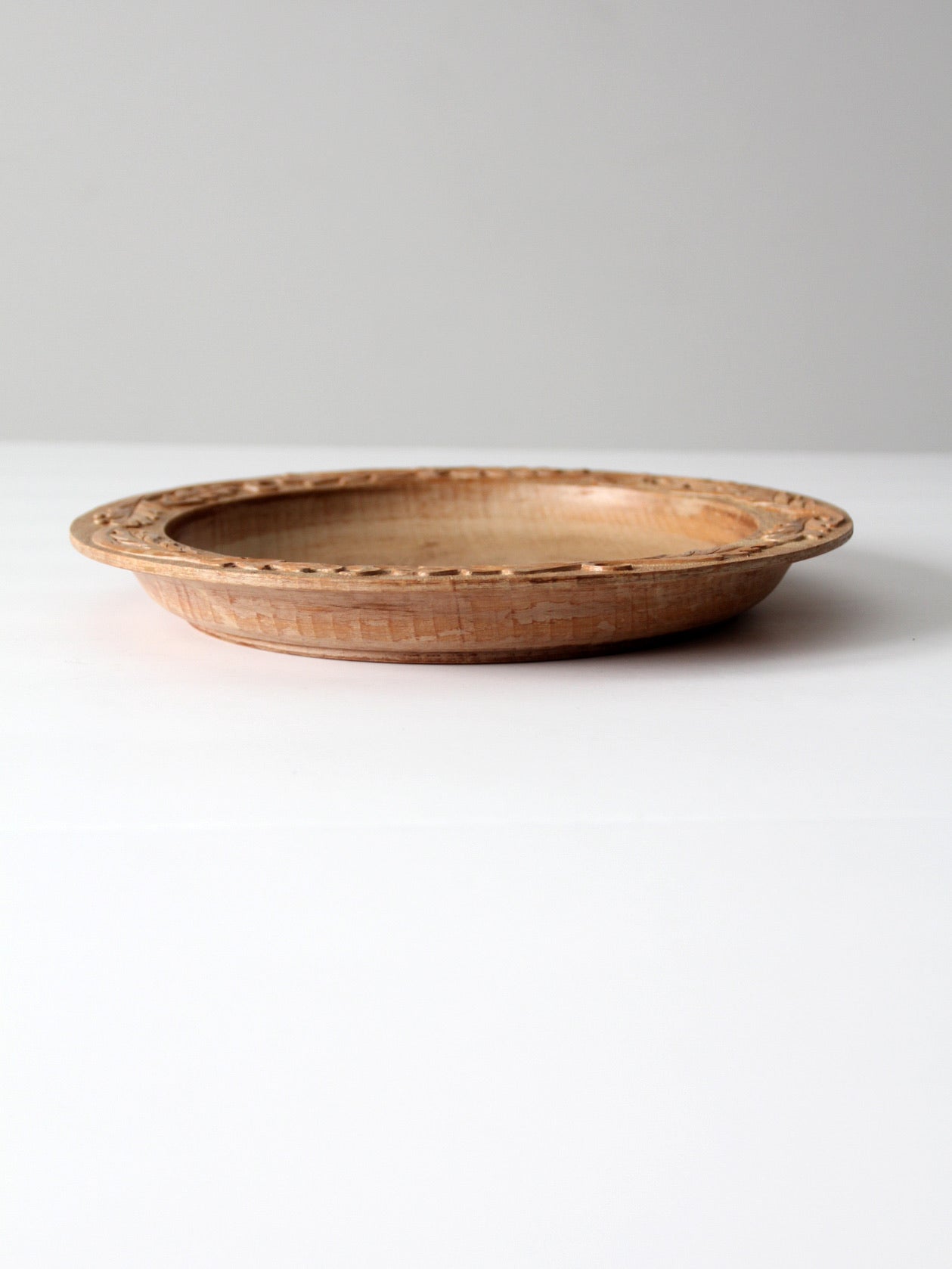 vintage hand carved wood bowl