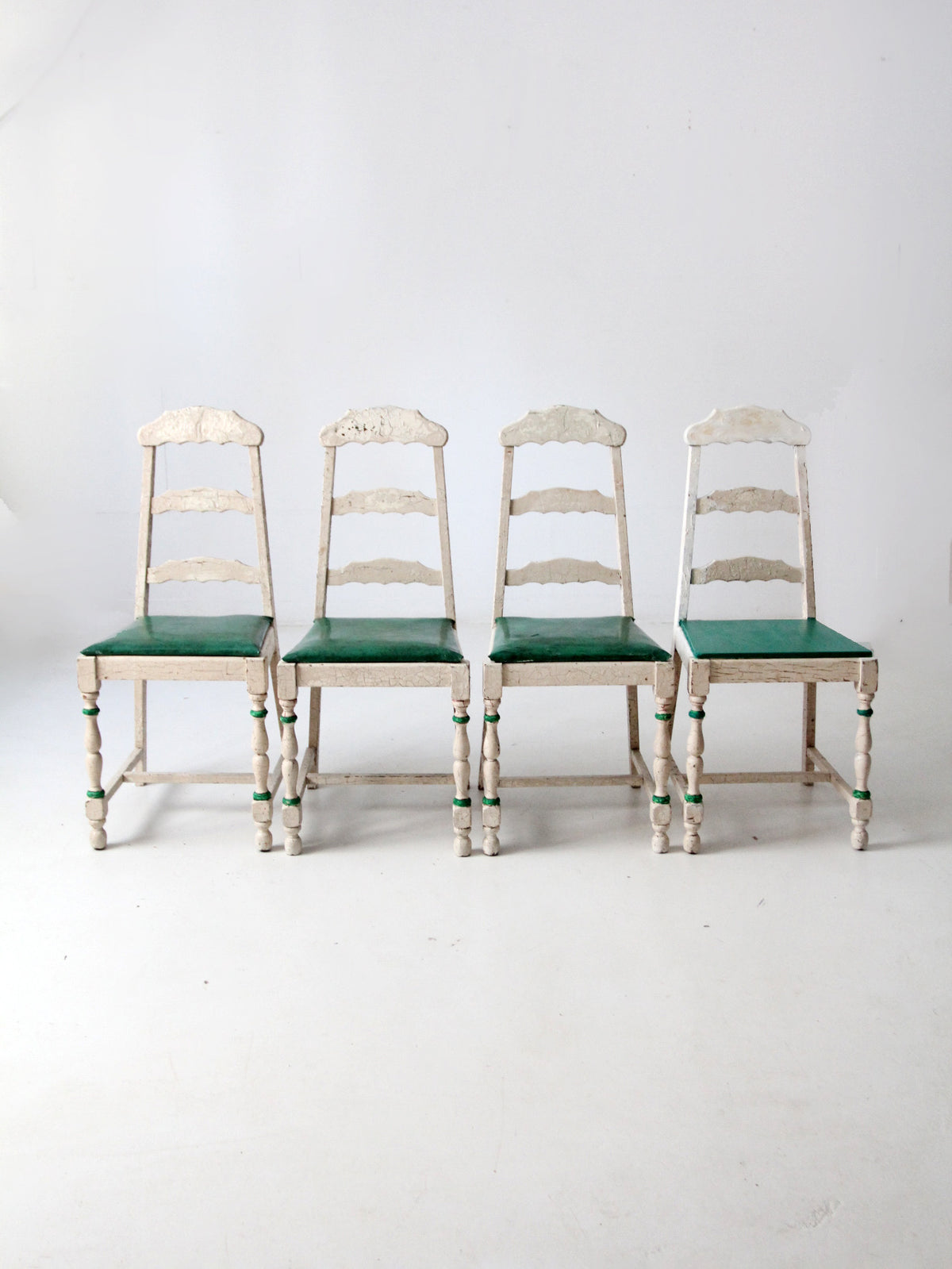 vintage painted wood dining chairs set of 4