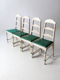 vintage painted wood dining chairs set of 4