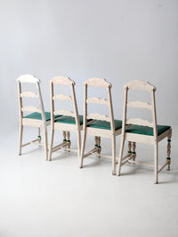 vintage painted wood dining chairs set of 4