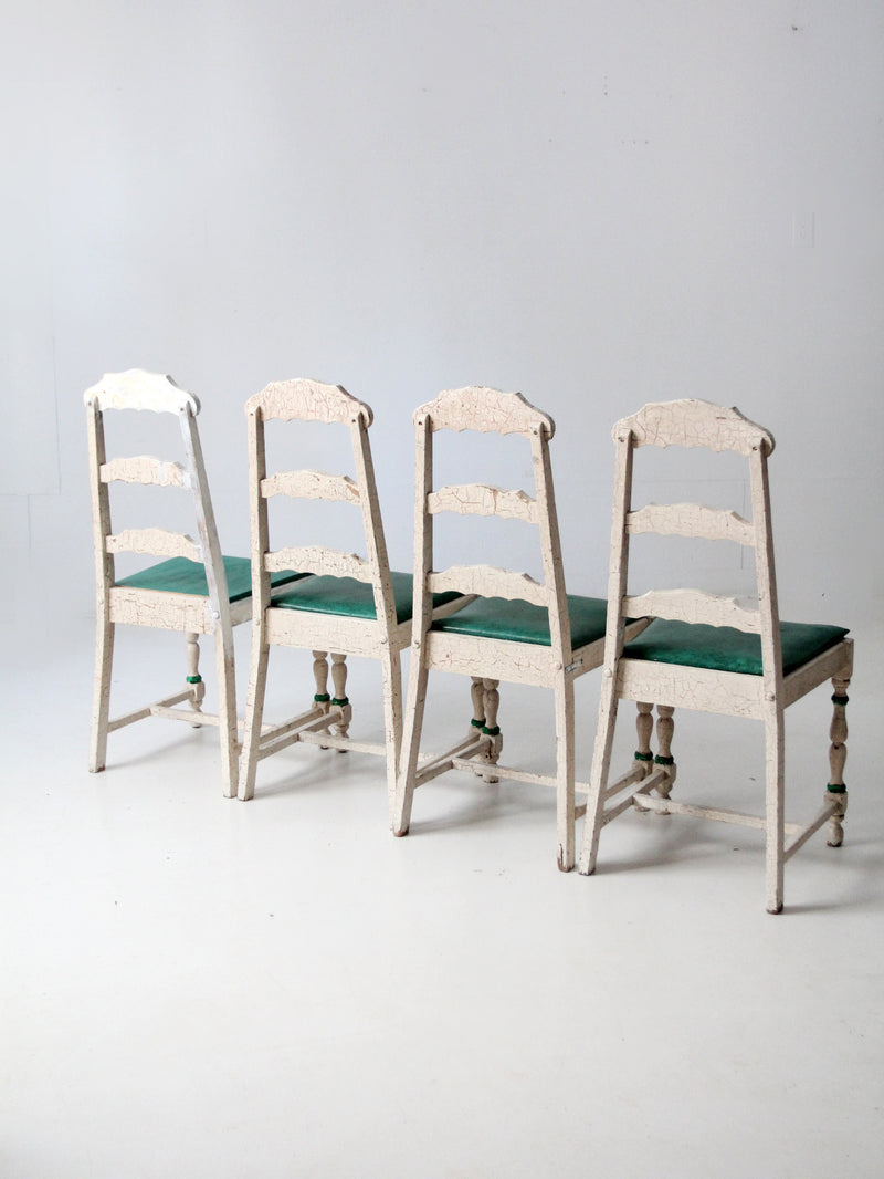 vintage painted wood dining chairs set of 4