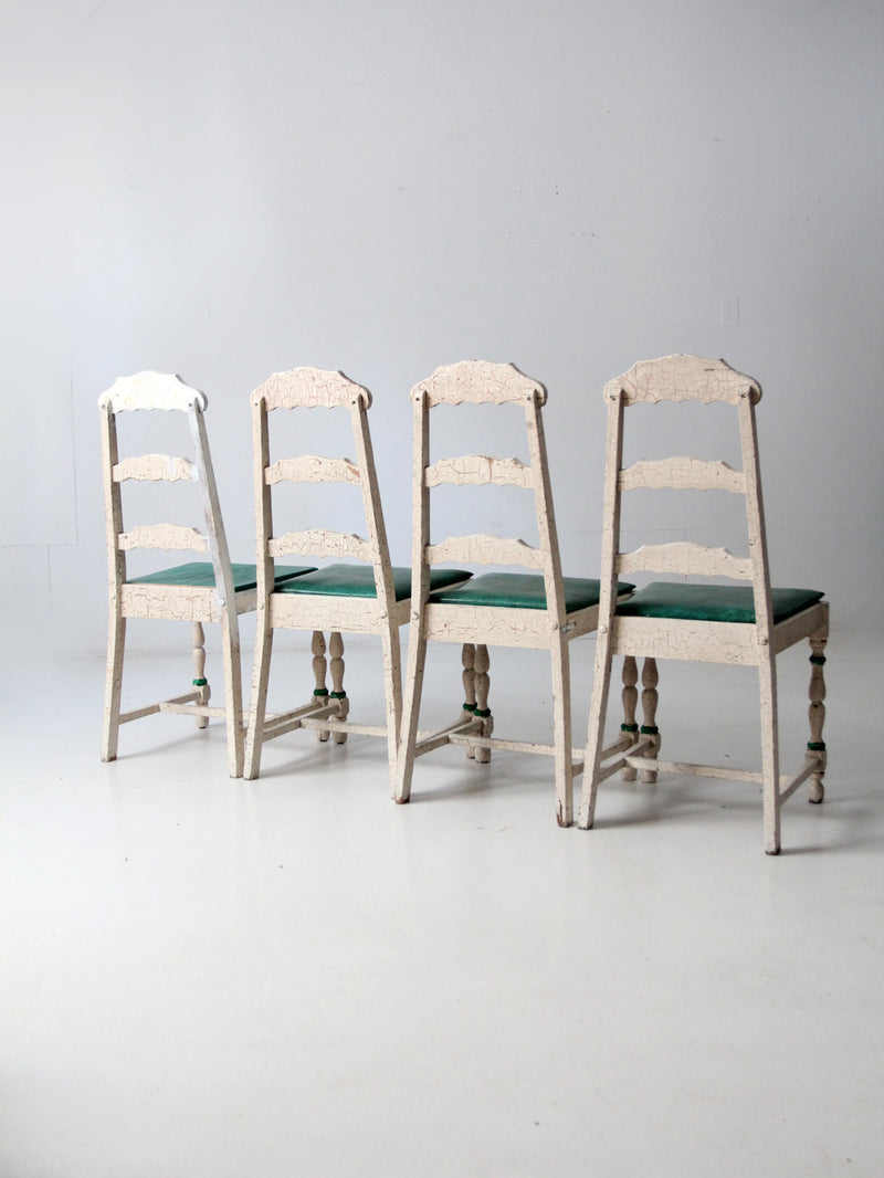 vintage painted wood dining chairs set of 4