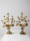 antique brass candleabra pair