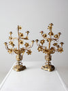 antique brass candleabra pair