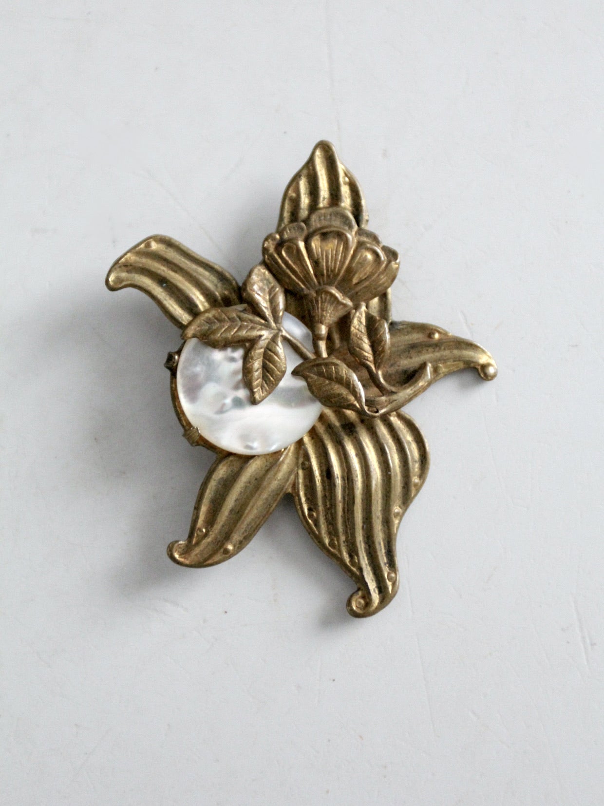 antique mother of pearl brooch