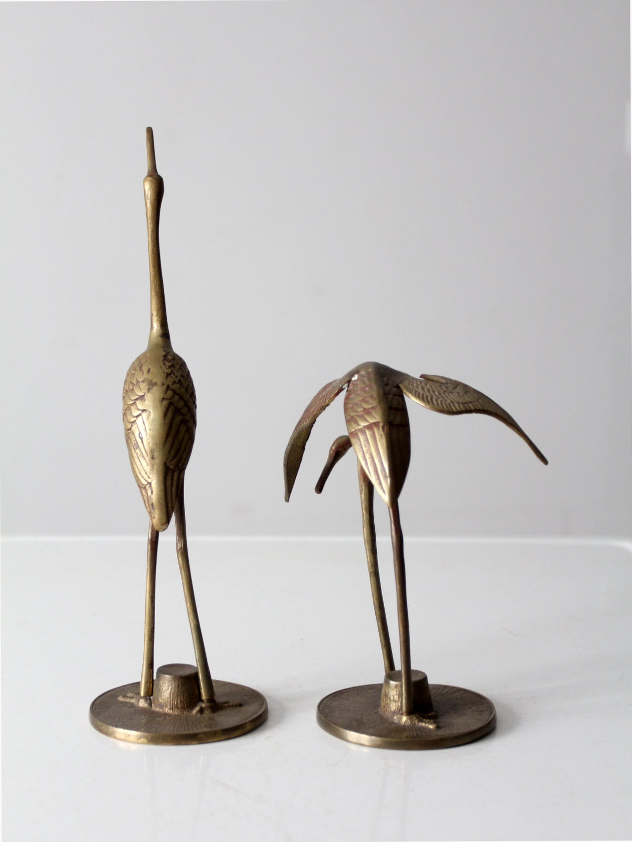 mid century brass bird figures pair – 86 Vintage