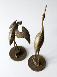 mid century brass bird figures pair